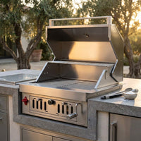 27-IN Premium Portable 304 Stainless Steel Built-In Charcoal Grill with Adjustable Charcoal Tray, Large Front Access Door, and Side Vents, Ideal for Outdoor Family BBQ Gatherings — Studio Shot