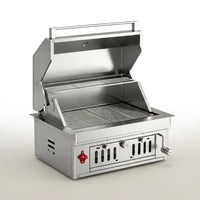 27-IN Premium Portable 304 Stainless Steel Built-In Charcoal Grill with Adjustable Charcoal Tray, Large Front Access Door, and Side Vents, Ideal for Outdoor Family BBQ Gatherings — Studio Shot