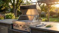 27-IN Premium Portable 304 Stainless Steel Built-In Charcoal Grill with Adjustable Charcoal Tray, Large Front Access Door, and Side Vents, Ideal for Outdoor Family BBQ Gatherings — Lifestyle