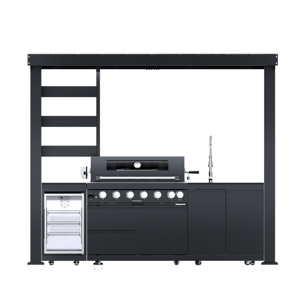 108-Inch 6-Burner Deluxe Stainless Steel Gas Outdoor Kitchen Grill