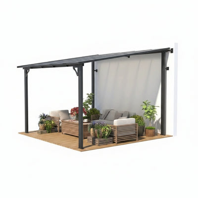 Wall Mounted Gazebo Built for All-Weather Use, Galvanized Steel Roof, Integrated Gutters, 60MPH Wind Resistance
