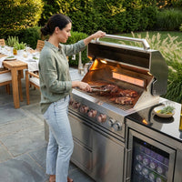 Outdoor Kitchen Island Built for Complete Outdoor Cooking, 6-Burner 85K BTU Grill, Stainless Steel Sink — Lifestyle