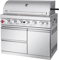 82-Inch 6-Burner Gas Grill 85,000 BTU Outdoor Kitchen Barbecue | Stainless Steel Grill Island with Sink, Storage Cabinets, and Wine Refrigerator,Backyard, Patio, Lawn, Silver